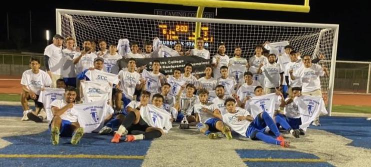 Cerritos College wins the 2021 SCC Men's Soccer Tournament.
