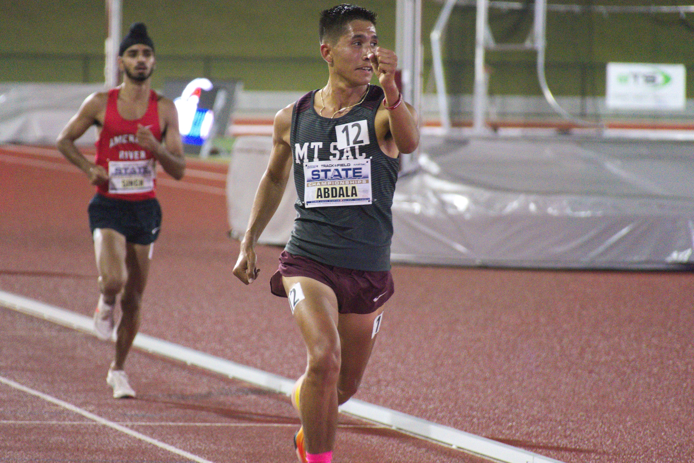 Daniel Abdala won two events in helping Mt. SAC win the 2022 state championship (photo by Ken McLin).