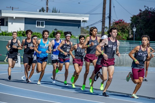 A sign of how dominating the Mt. SAC men's track and field team were is exemplified in this distance event photo (courtesy of Mt. SAC Athletics).