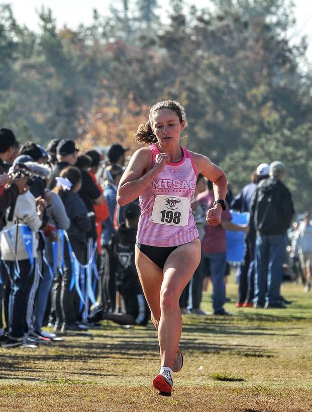 Hannah Brown led Mt. SAC to its second straight CCCAA state team title on Nov. 19 (photo by Dean Lofgren).